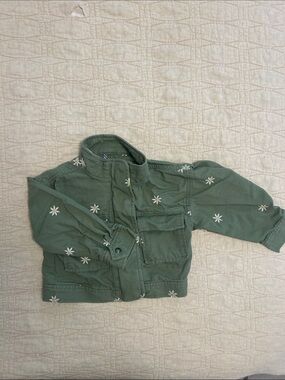 Gap Olive Green Daisy-Embroidered Jacket